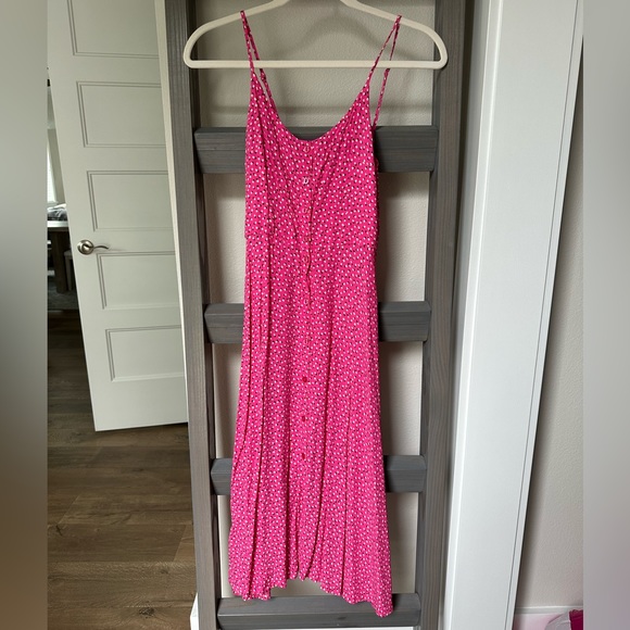 ROLLA'S Midsummer Mini Tulip Midi Dress Hot Pink XS - Picture 1 of 8